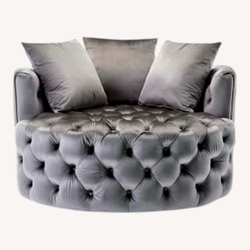 Used Light Gray large Velvet Accent Chair for sale on AptDeco