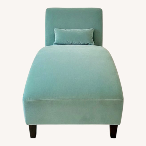 Used Vintage/Antique Finds Blue Velvet Accent Chair for sale on AptDeco