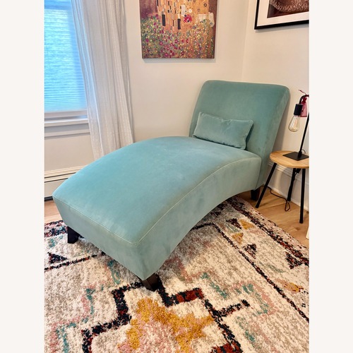 Used Vintage/Antique Finds Blue Velvet Accent Chair for sale on AptDeco
