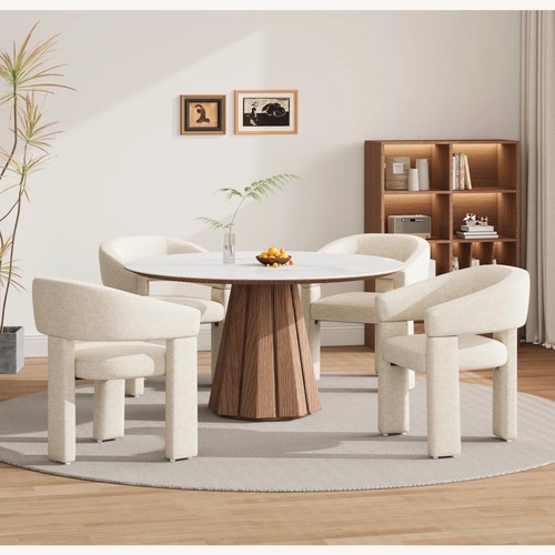 Used Wayfair George Oliver Beige Dining Chair Set (4 Chairs) for sale on AptDeco