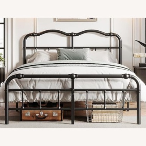 Used Amazon Black Industrial Queen Bed Frame for sale on AptDeco