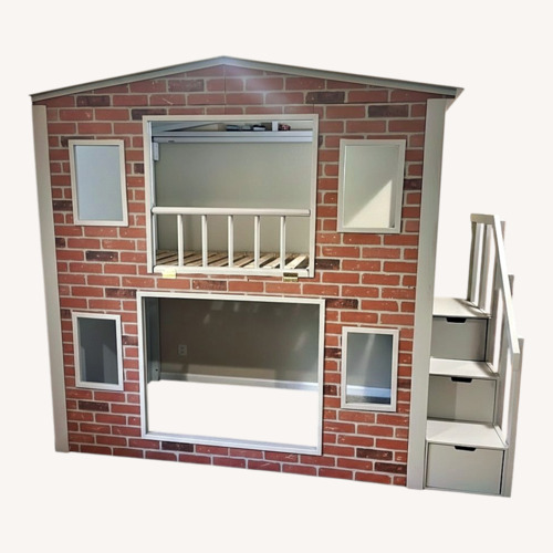 Used Real Wood Bunk Bed Built-In Storage Stairs for sale on AptDeco