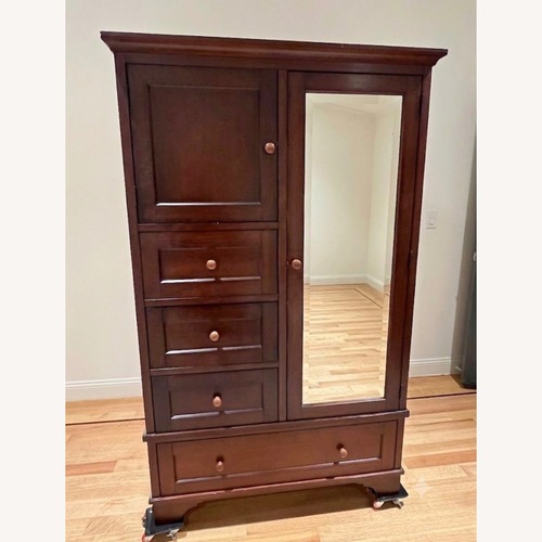 Used Pottery Barn Cynthia Mahogany Chiffonier for sale on AptDeco