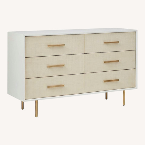 Used West Elm Margot Raffia 6-Drawer Dresser (56”) for sale on AptDeco