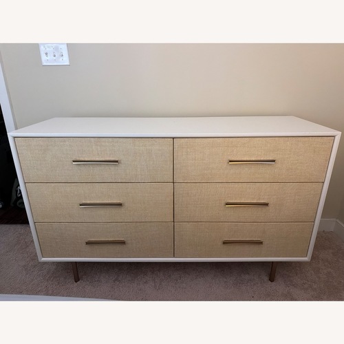 Used West Elm Margot Raffia 6-Drawer Dresser (56”) for sale on AptDeco