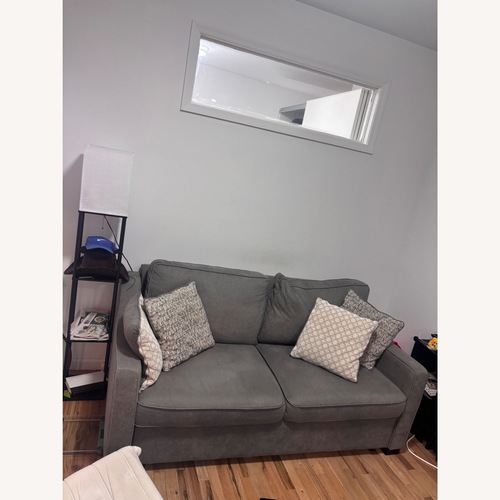 Used Bob's Discount Furniture Bob-O-Pedic® Gray 73'' Queen Pop-Up Sleeper Sofa for sale on AptDeco