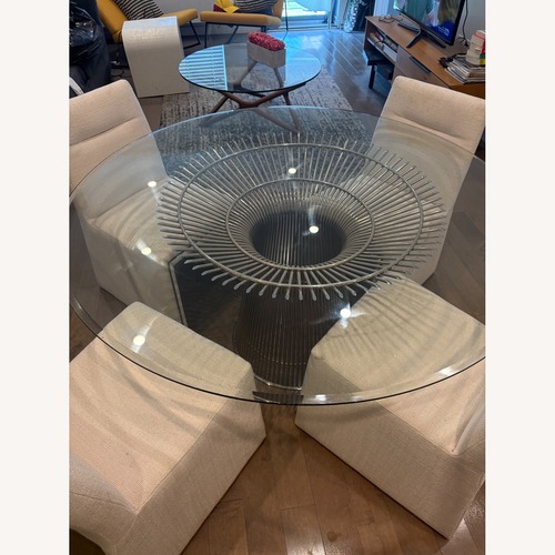 Used Vintage/Antique Finds Silver Glass Dining Table for sale on AptDeco