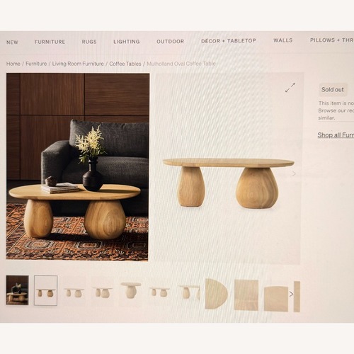Used Lulu & Georgia Mulholland Oval Coffee Table for sale on AptDeco