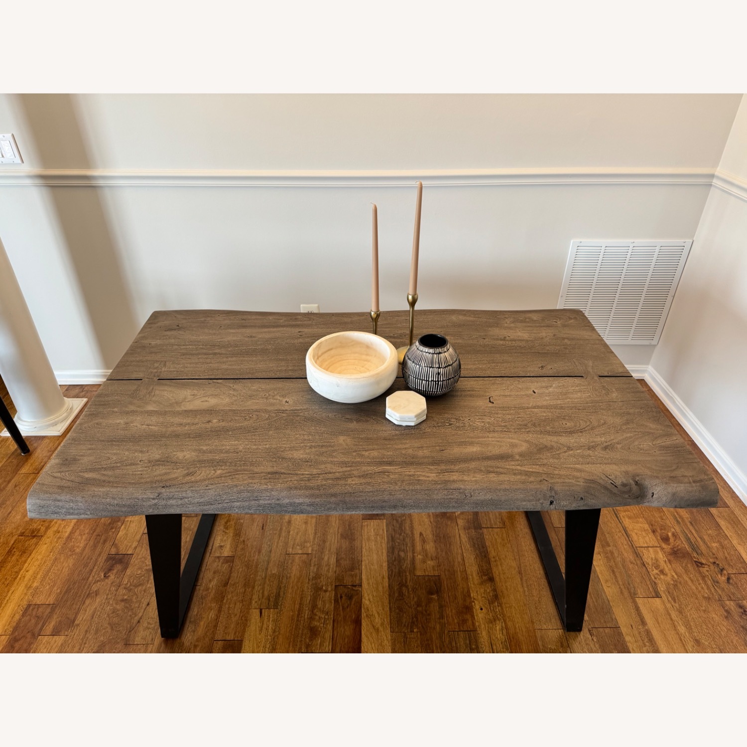 Crate & Barrel Yukon Grey Wood Dining Table - image-2