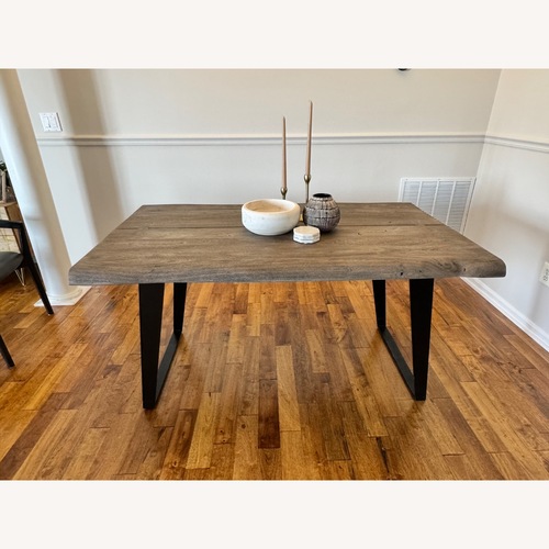 Used Crate & Barrel Yukon Grey Wood Dining Table for sale on AptDeco