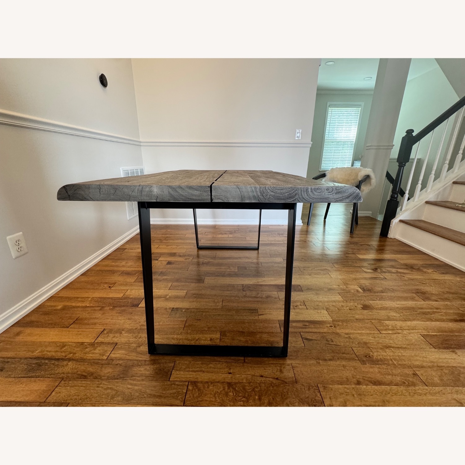Crate & Barrel Yukon Grey Wood Dining Table - image-5