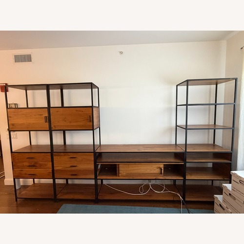 Used Knox Black Trim & Walnut 56" Storage Media Console for sale on AptDeco