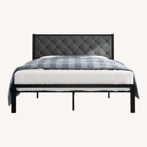 Used Dark Gray Metal Queen Bed for sale on AptDeco