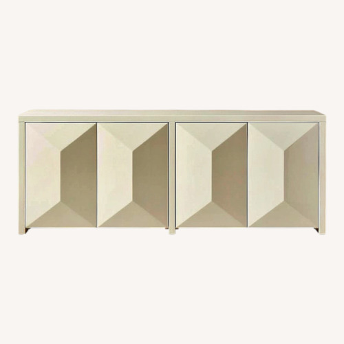 Used CB2 Cairo 72" Warm White High-Gloss Lacquered Credenza for sale on AptDeco