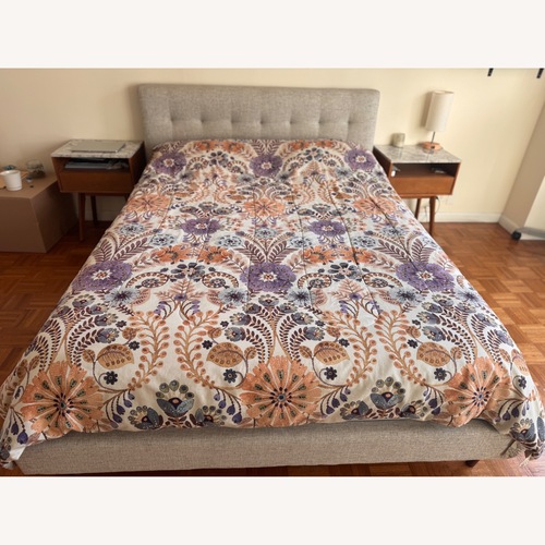 Used Article Sven Gray Tufted Queen Bed for sale on AptDeco