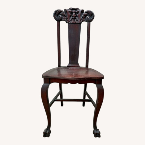 Used Dark Brown Wood Accent Chair for sale on AptDeco