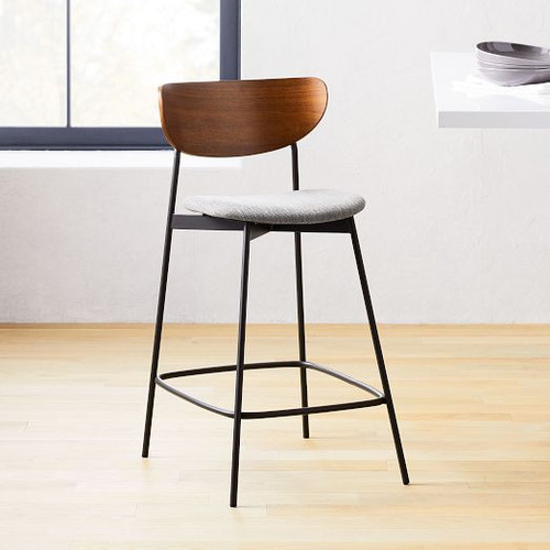 Used Pair of West Elm Modern Petal Counter Stools for sale on AptDeco