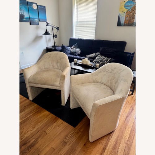 Used Marble Pattern Barrel Accent Chairs for sale on AptDeco