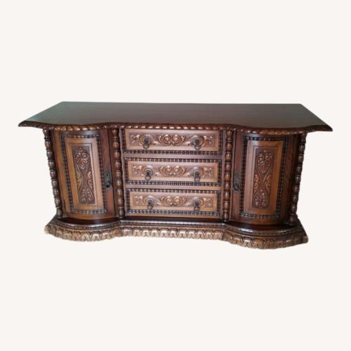 Used Vintage/Antique Finds Dark Brown Wood Desk for sale on AptDeco