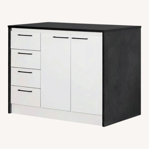 Used Dark Gray Wood Kitchen Island for sale on AptDeco