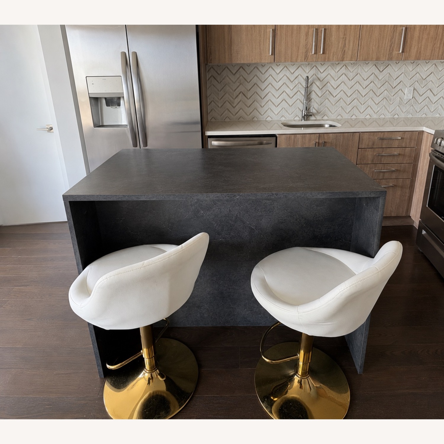 Dark Gray Wood Kitchen Island - image-1