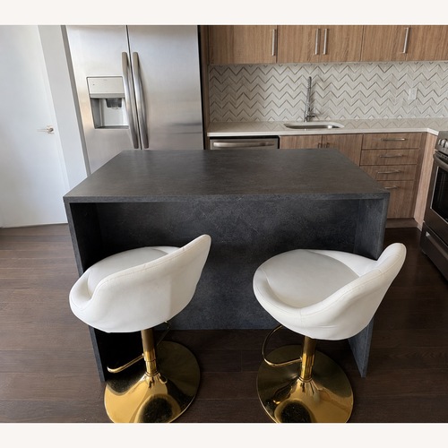 Used Dark Gray Wood Kitchen Island for sale on AptDeco