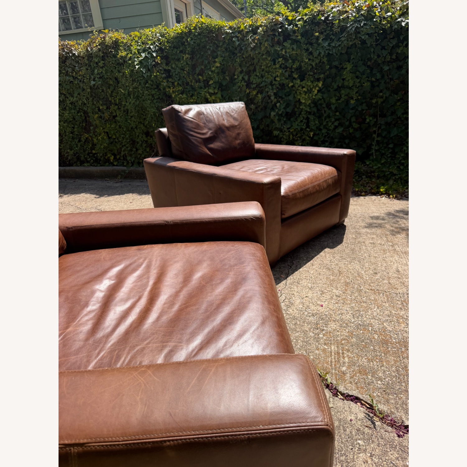 Restoration Hardware Maxwell Dark Brown Leather Armchair - image-9