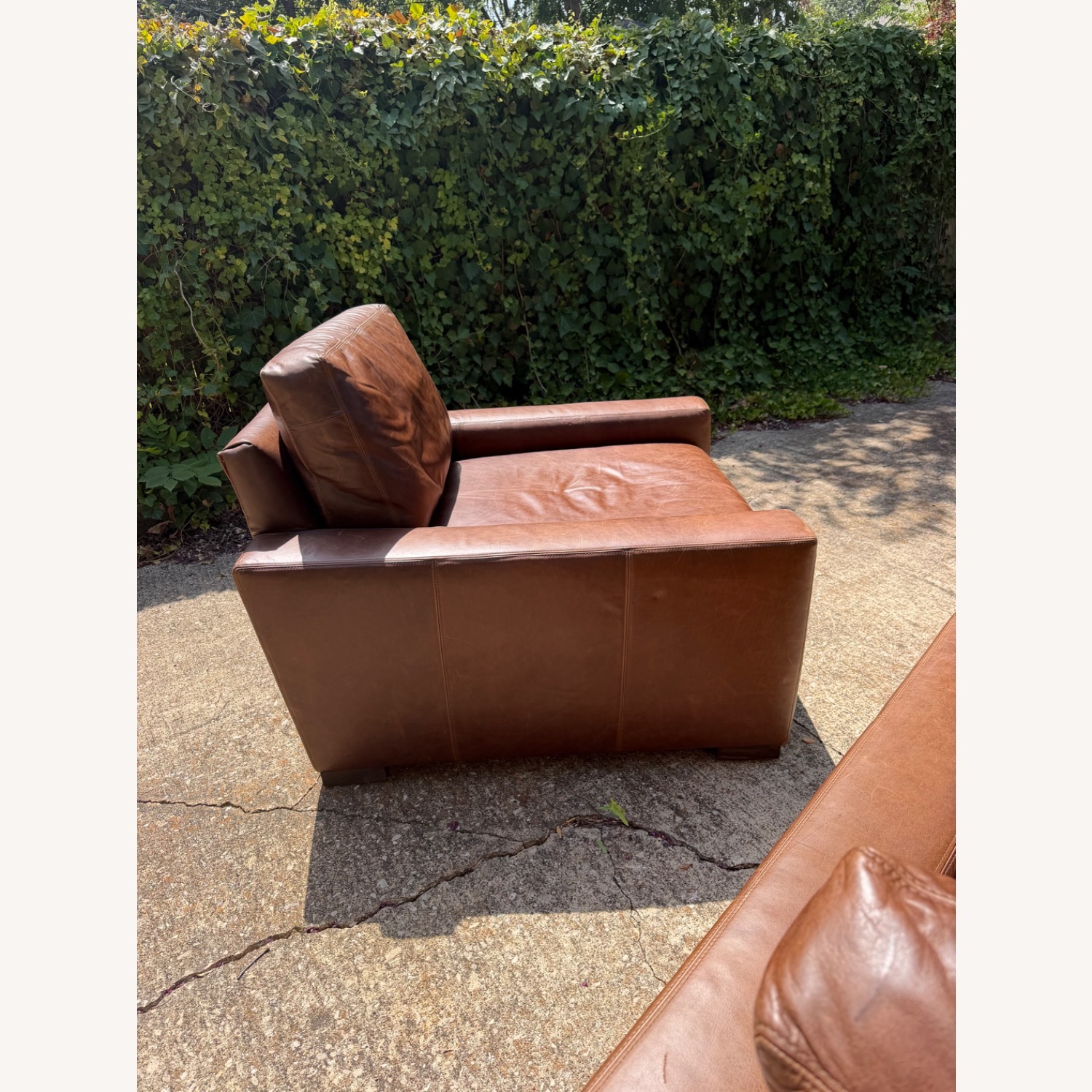 Restoration Hardware Maxwell Dark Brown Leather Armchair - image-6