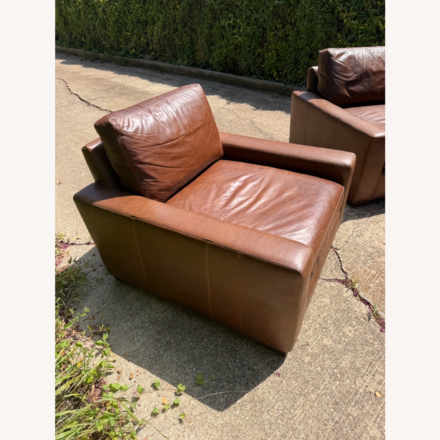 Restoration Hardware Maxwell Dark Brown Leather Armchair - image-2