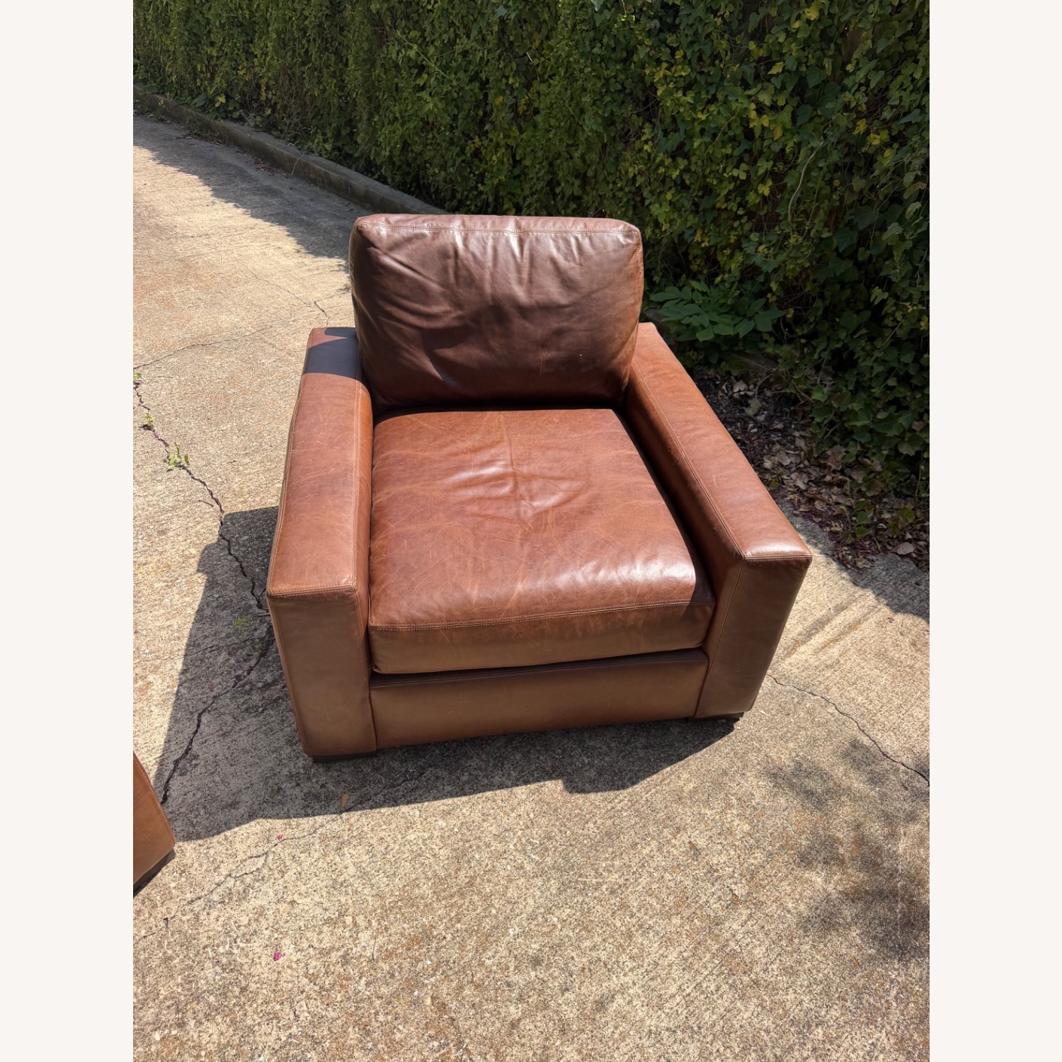 Restoration Hardware Maxwell Dark Brown Leather Armchair - image-7