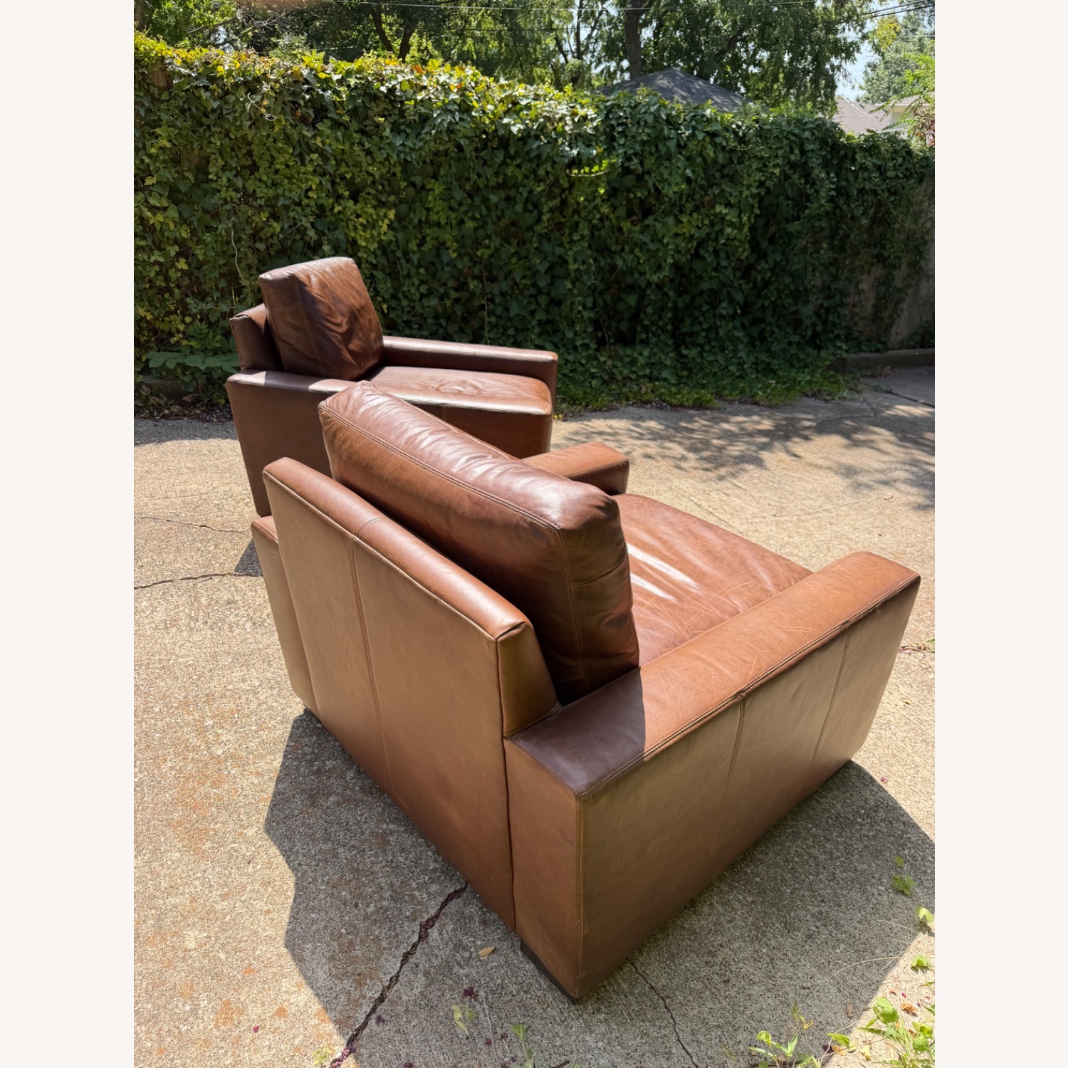 Restoration Hardware Maxwell Dark Brown Leather Armchair - image-5