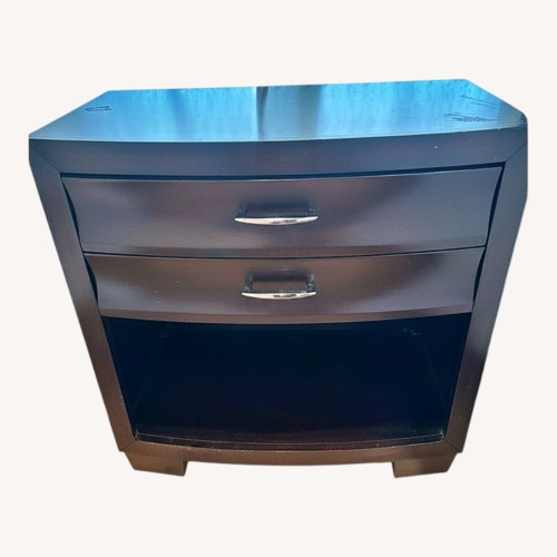 Used Macy's Dark Brown Wood Nightstand for sale on AptDeco