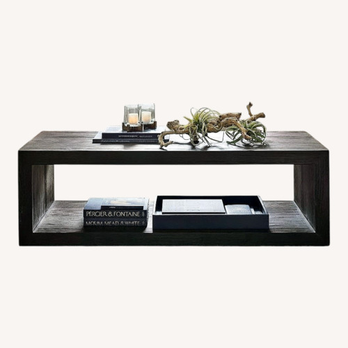 Used Pottery Barn Charcoal Wood Folsom Coffee Table for sale on AptDeco