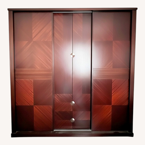 Used Solid Wood 3-Door Sliding Wardrobe/Armoire in Dark Espresso for sale on AptDeco