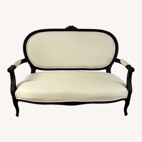 Used French Victorian Settee Recently Reupholstered for sale on AptDeco