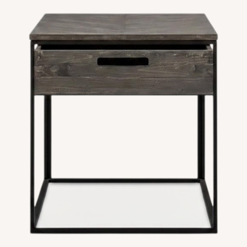Used Living Spaces Dark Brown Wood Side Table for sale on AptDeco