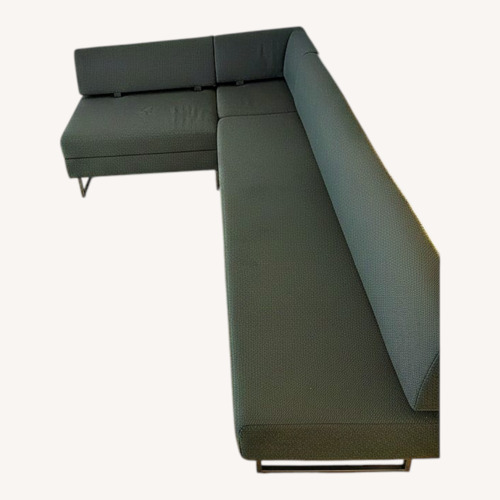 Used Green/Beige Mêlé Bouclé Dining Table Bench for sale on AptDeco