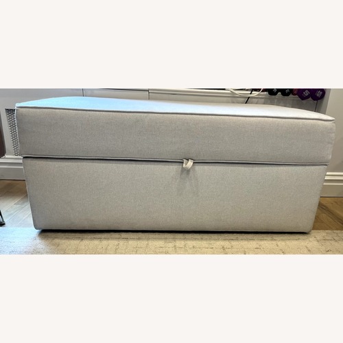 Used Pottery Barn Buchanan Storage Ottoman for sale on AptDeco