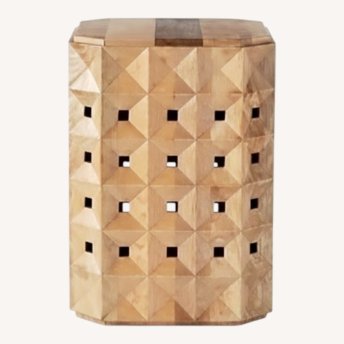 Used West Elm Carved Mango Wood Side Table for sale on AptDeco
