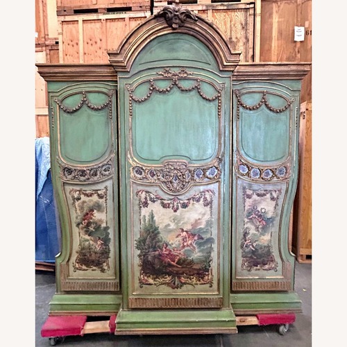Used Antique Venetian-Style Hand-Painted Breakfront Cabinet (Late 19th Century) for sale on AptDeco