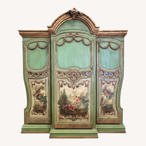 Used Antique Venetian-Style Hand-Painted Breakfront Cabinet (Late 19th Century) for sale on AptDeco