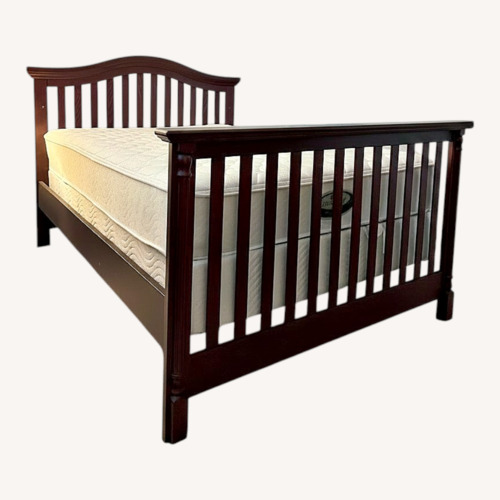 Used Dark Brown Wood Full Bed for sale on AptDeco