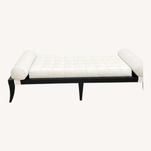 Used White Leather Chaise Lounge for sale on AptDeco