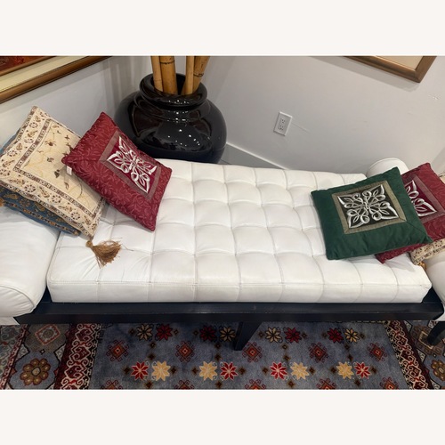 Used White Leather Chaise Lounge for sale on AptDeco