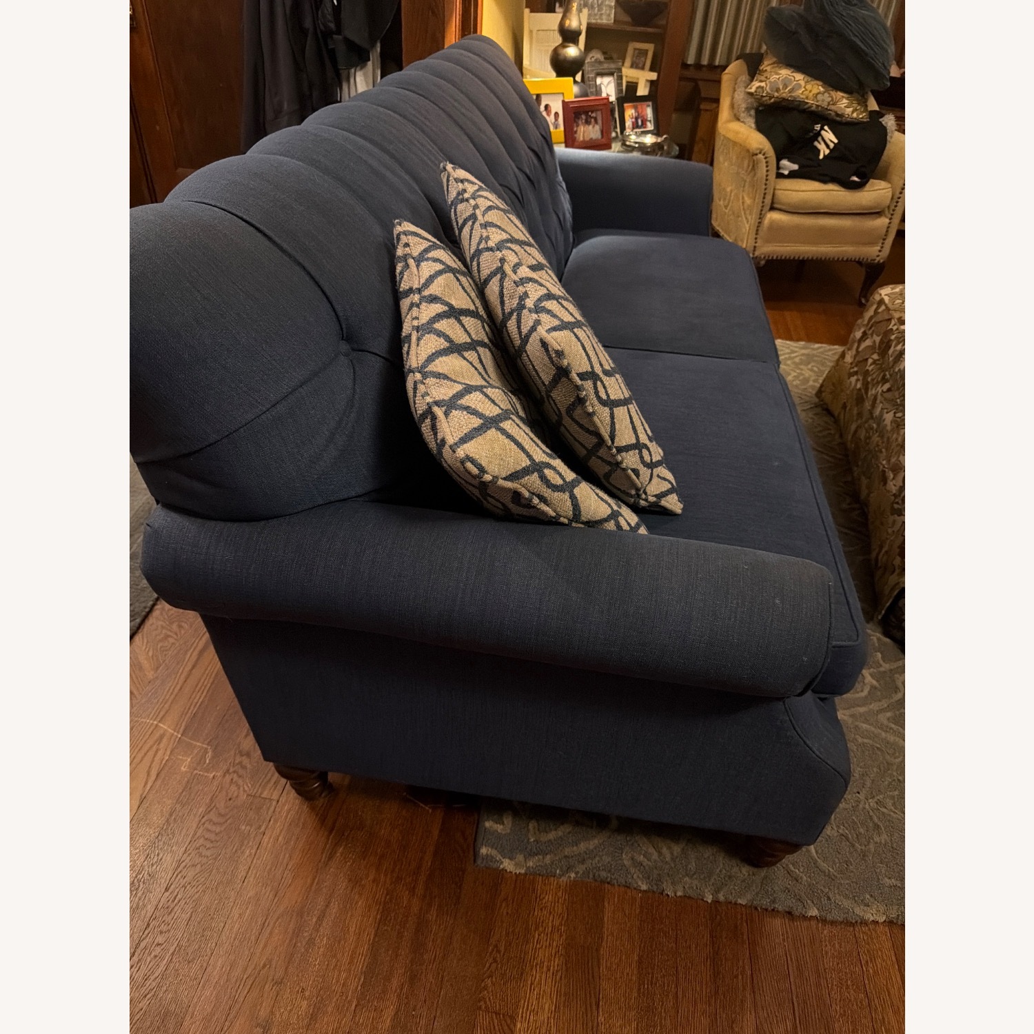 Blue Fabric 3+ Seater Sofa - image-3