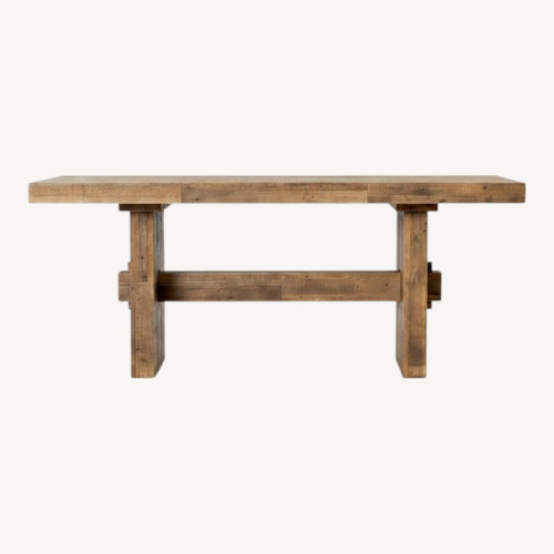 Used West Elm Stone Gray Pine Emerson Dining Set for sale on AptDeco