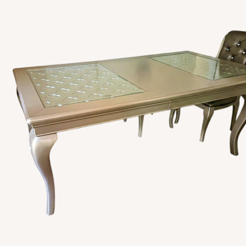Used Silver Wood Dining Table for sale on AptDeco