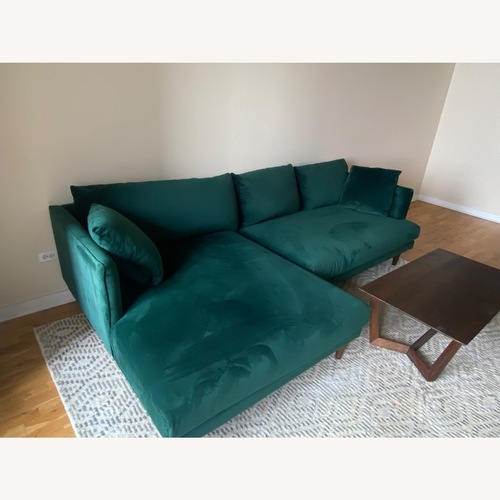 Used Joybird Lewis 2 Piece Sectional Royal Evergreen for sale on AptDeco