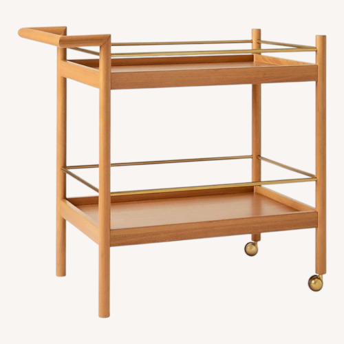 Used West Elm Walnut Mid Century Bar Cart for sale on AptDeco