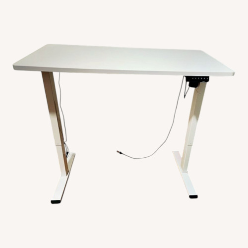 Used White Electric Adjustable Standing Desk for sale on AptDeco